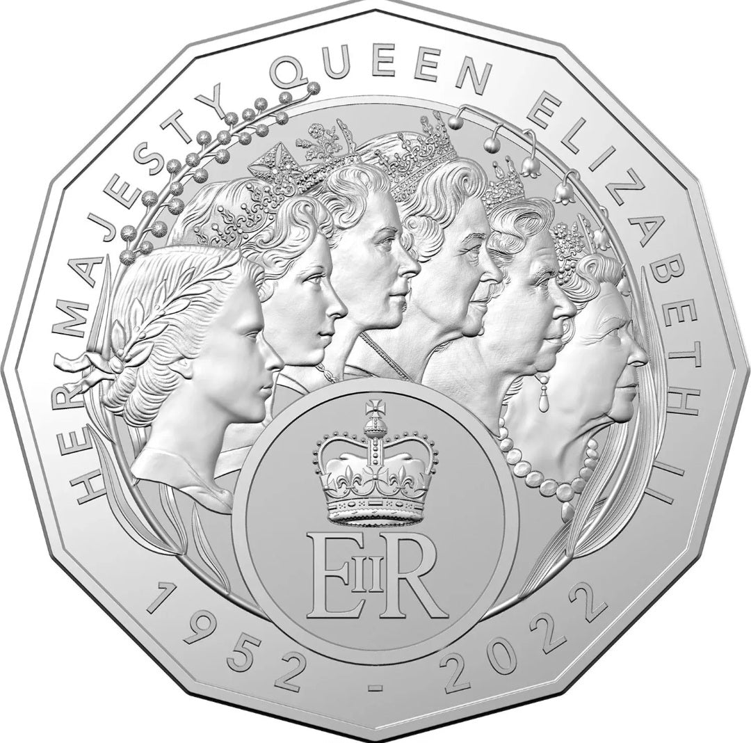Queen Elizabeth II Commemoration 2023 50c Coin Unc on Card