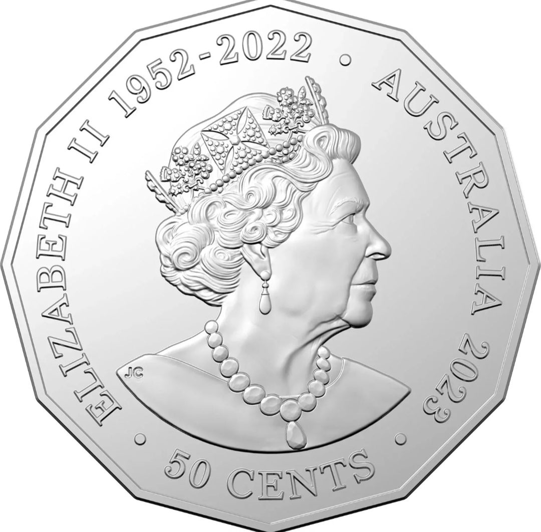 Queen Elizabeth II Commemoration 2023 50c Coin Unc on Card