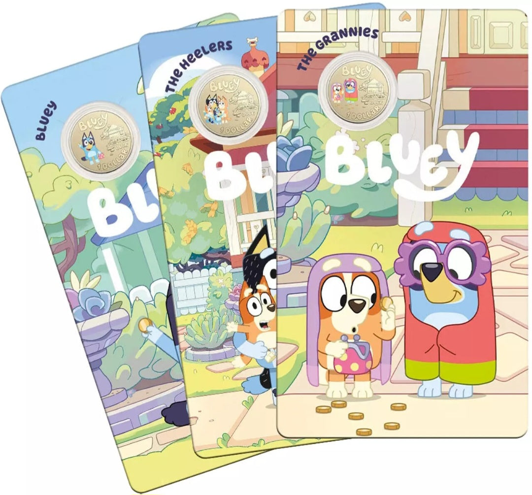 2024 Bluey Commemorative $1 Coloured Uncirculated Three-Coin Set ready to ship