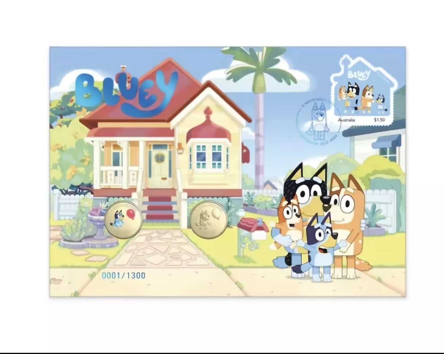 Bluey 2024 Limited Coloured 2-Coin Postal Numismatic Cover (PNC)
