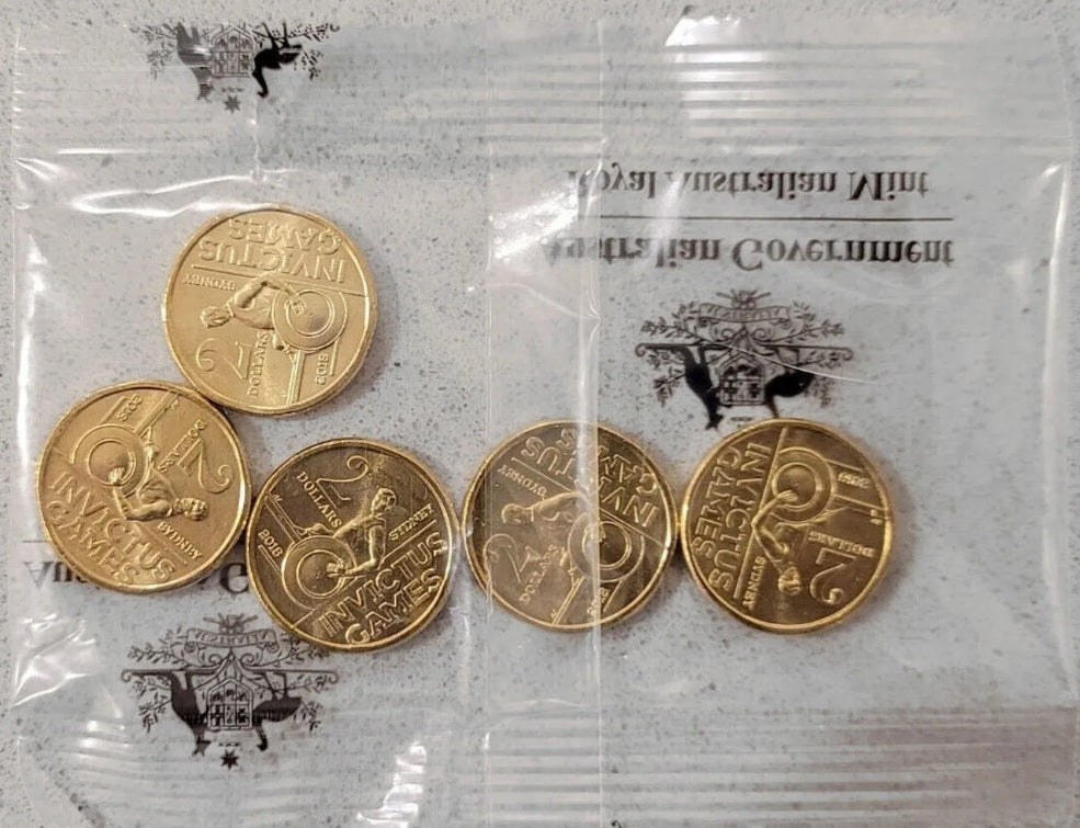 2018 Invictus $2 two dollar Ram 5 coin Sachet bag