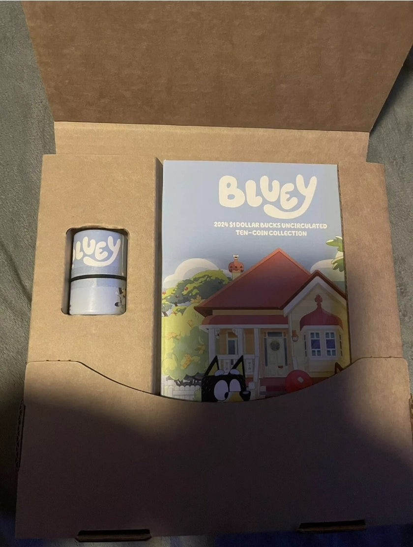 2024 BLUEY 10-Coin Tube Set opened (Uncirculated) Folder Included UNC
