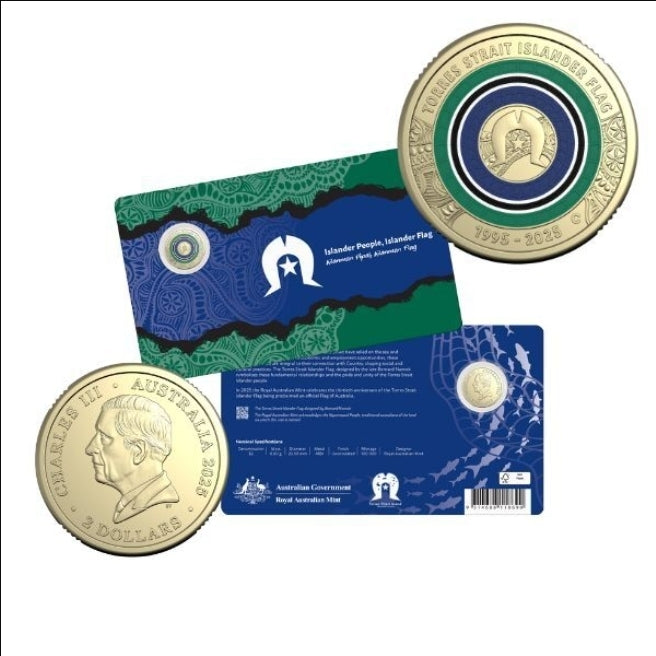 2025 $2 Torres Strait Islander Flag Combo Combo of Silver Proof, Coin in Card & Premium Coin Roll