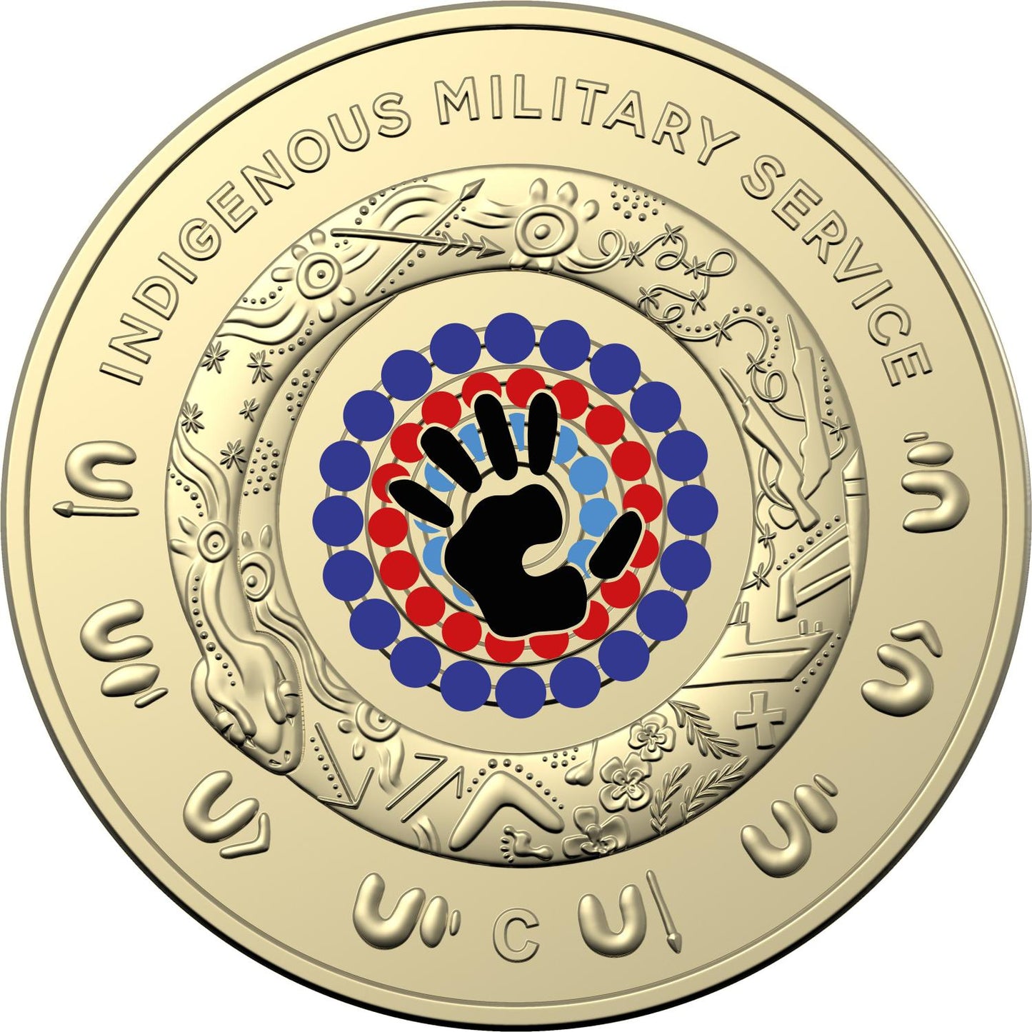 2021 Royal Australian Mint $2 Two Dollar Indigenous Military Services RAM Roll And C Mintmark Card