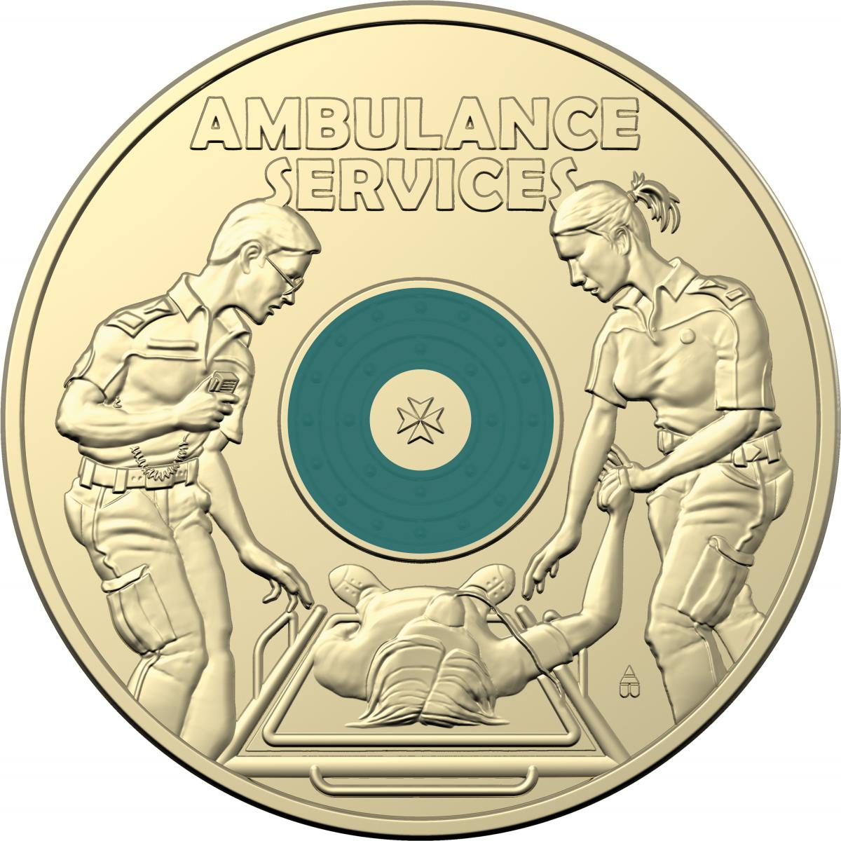 2021 Ambulance Services $2 two dollar coin in DCPL Card