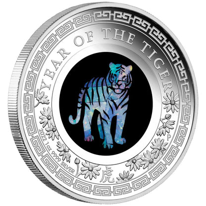 Australian Opal Lunar Series 2022 Year of the Tiger 1oz Silver Proof Coin