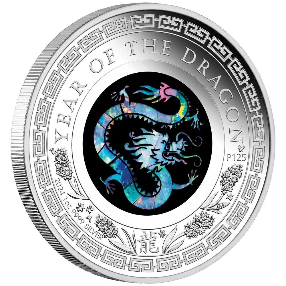 Australian Opal Lunar Series 2024 Year of the Dragon 1oz Silver Proof Coin