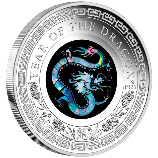 Australian Opal Lunar Series 2024 Year of the Dragon 1oz Silver Proof Coin