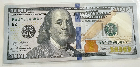 USA $100 Note Unc Mint Condition with special *