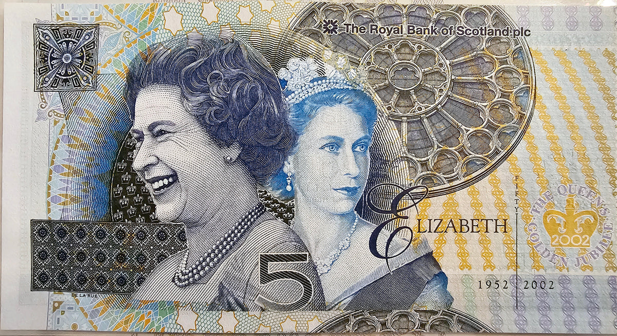 Rarest Pound Notes Very Rare Scotland Bank £5 Pounds Queen Note – GrabCoins