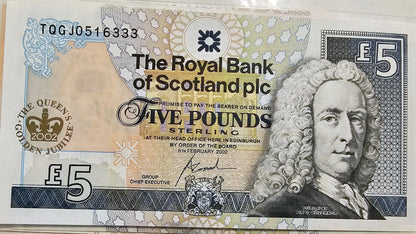 Very Rare Scotland Bank £5 Pounds Queen Note