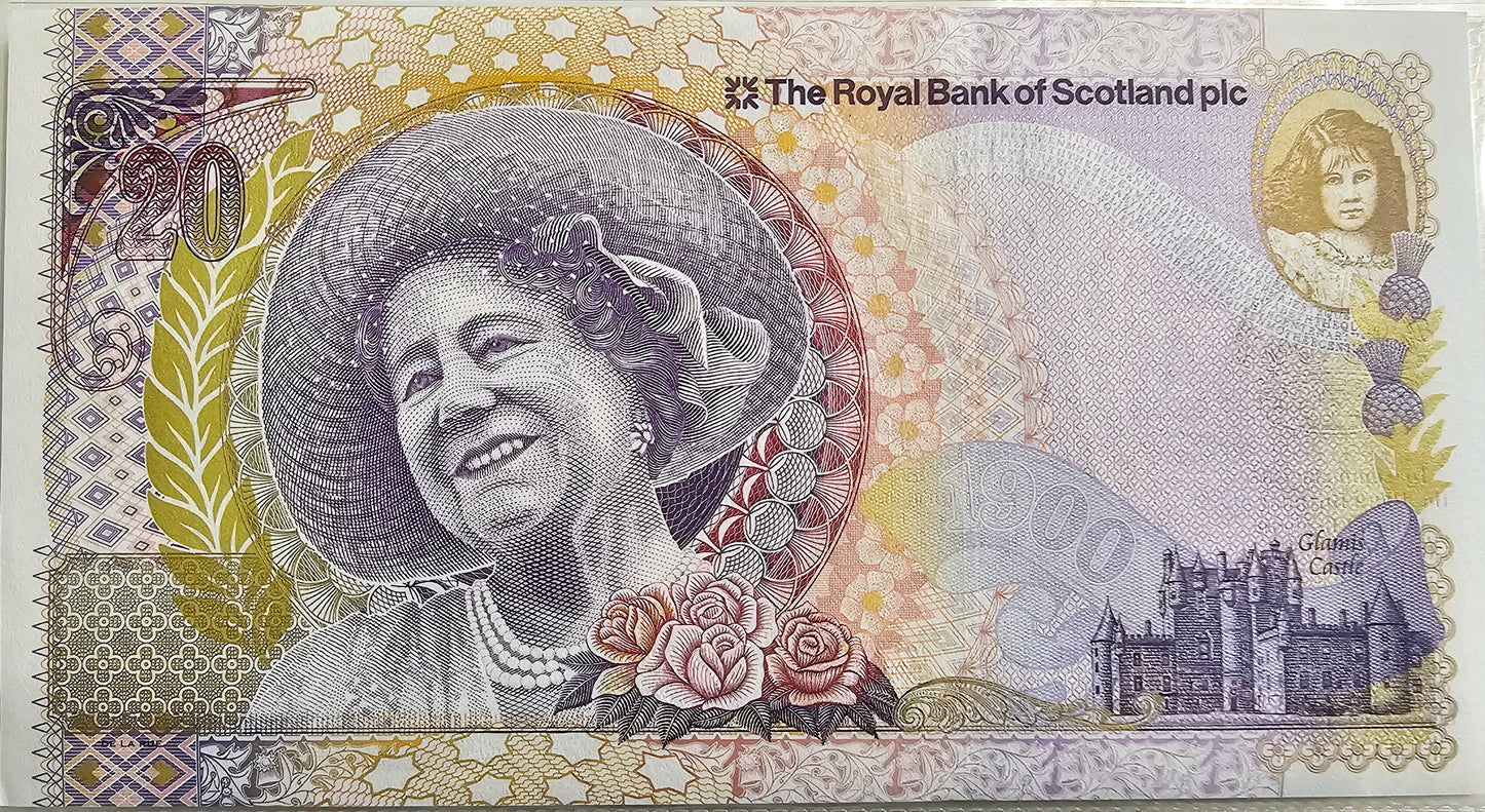 Scotland Bank £20 Pounds Queen Note