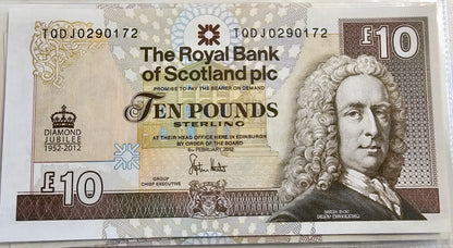 Scotland Bank £10 Pounds Queen Diamond Jubliee Note