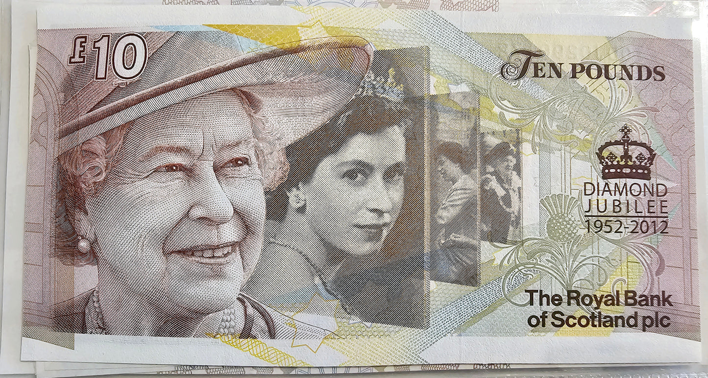 Scotland Bank £10 Pounds Queen Diamond Jubliee Note