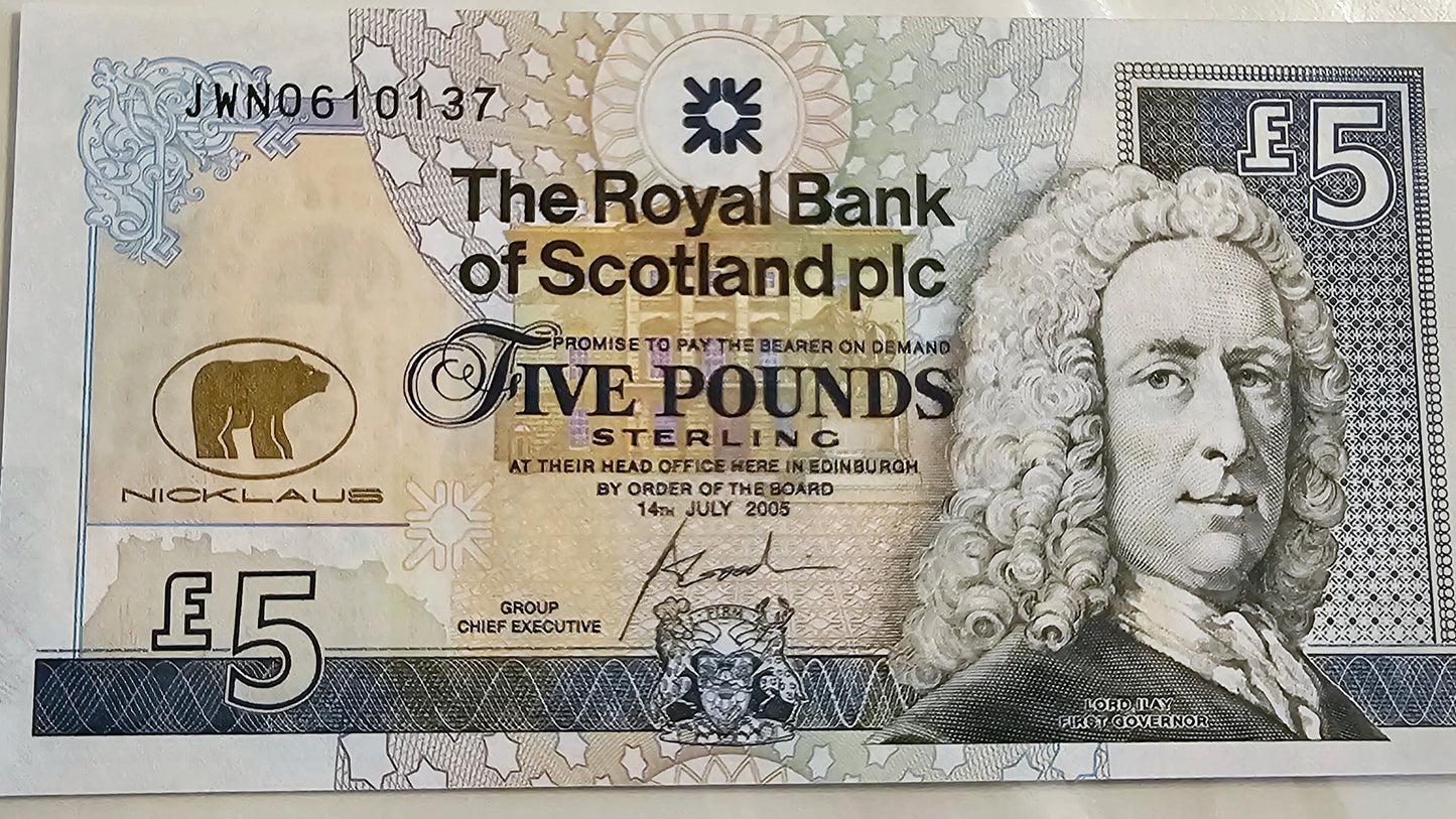 Scotland Bank £5 Five Pounds Note