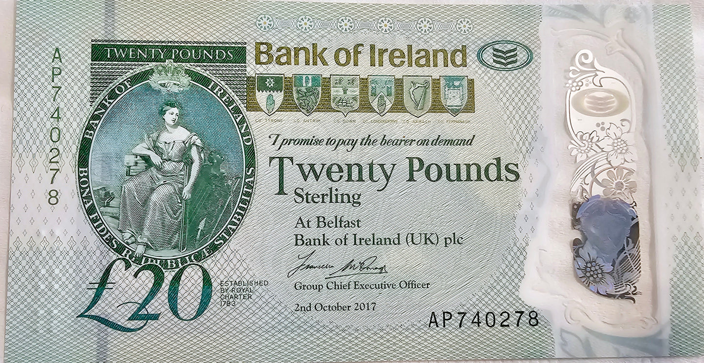 Bank Of Ireland £20 Twenty Pounds 2017