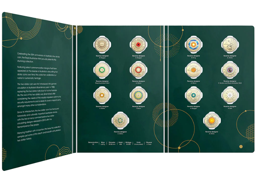 2023 $2 35th Anniversary of the Two Dollar 14-coin Set in Folder