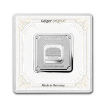 50 Gram Silver Square - Geiger Edelmetalle (Encapsulated W/Assay)