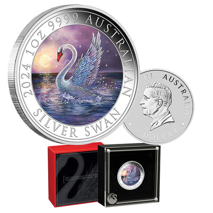 Australian Swan 2024 1oz Silver Coloured Coin