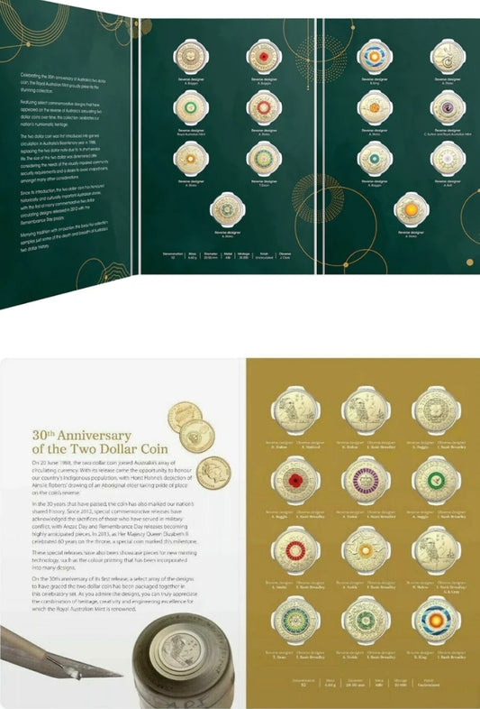 2018/2023 $2 30th/35th Anniversary of the Two Dollar coin Set in Folder Bundle