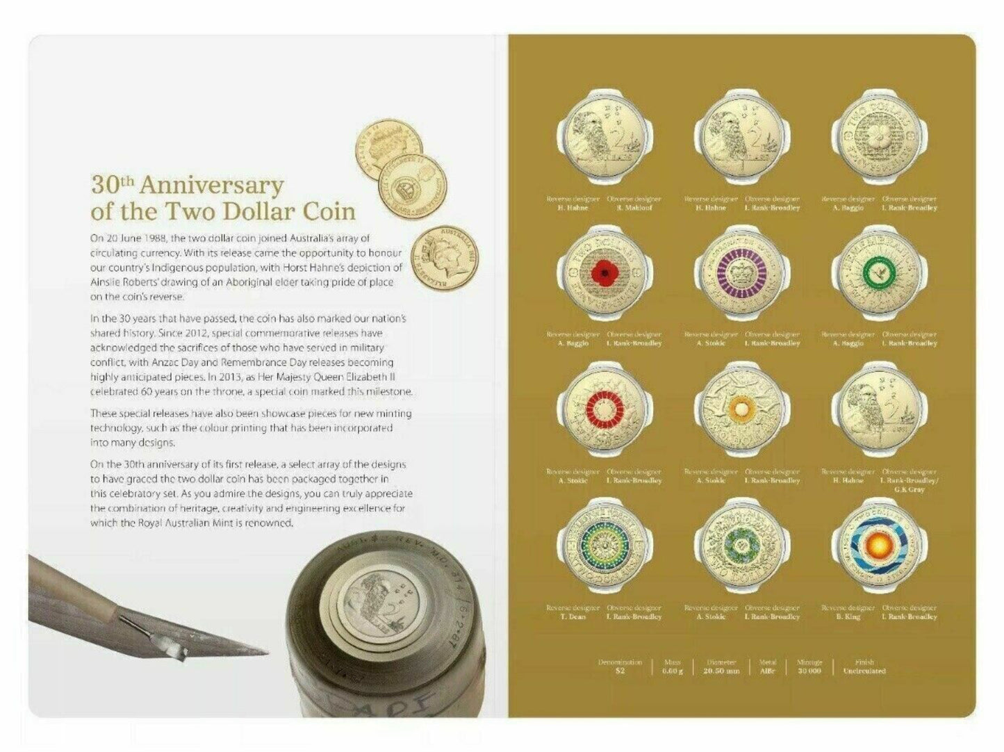 2018/2023 $2 30th/35th Anniversary of the Two Dollar coin Set in Folder Bundle