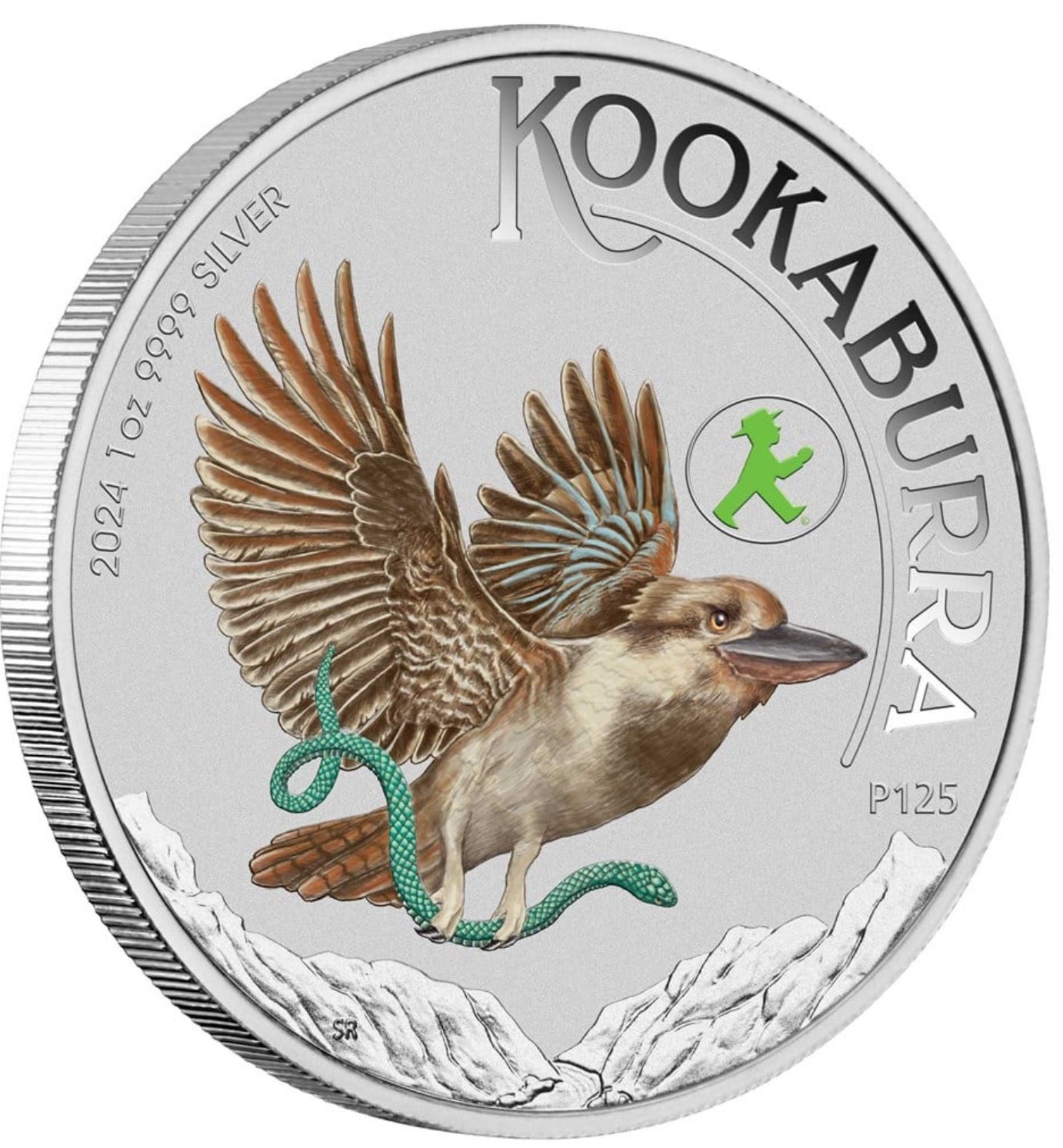 Australian Kookaburra 2024 World money fair 1oz Silver Coloured Coin in Card