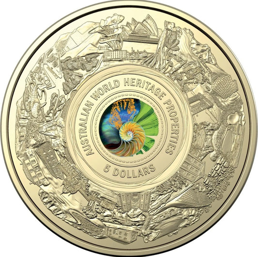Australian World Heritage Coloured $5 Uncirculated Coin 2023