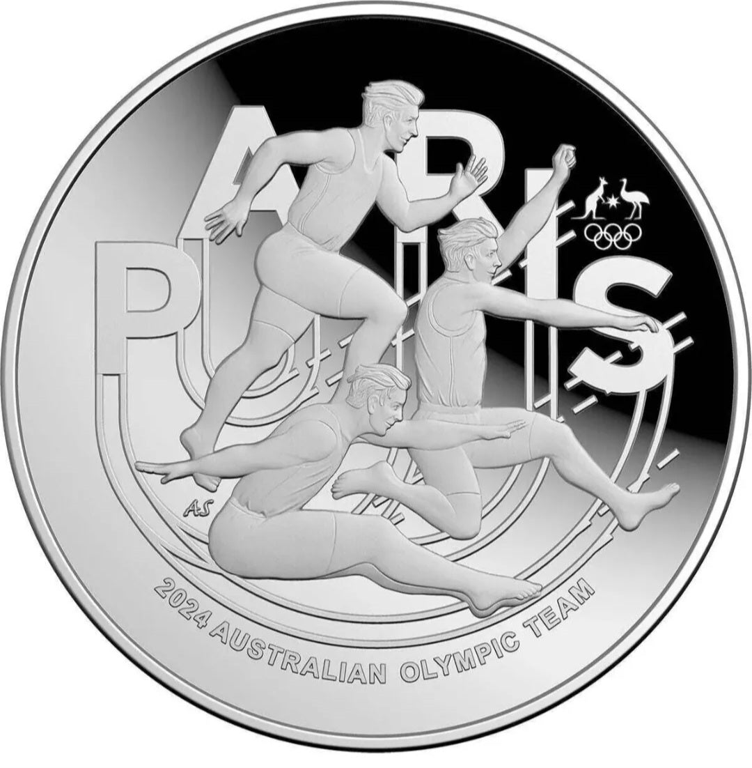 Australian Olympic Team 2024 $5 1oz Fine Silver Proof Domed Coin