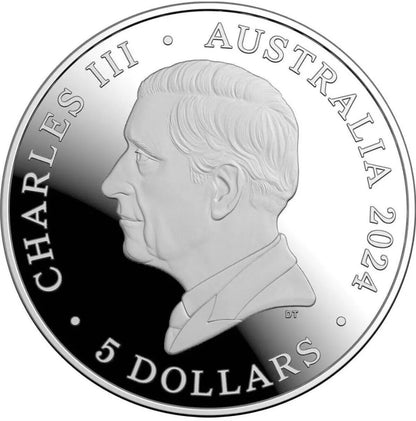 Australian Olympic Team 2024 $5 1oz Fine Silver Proof Domed Coin