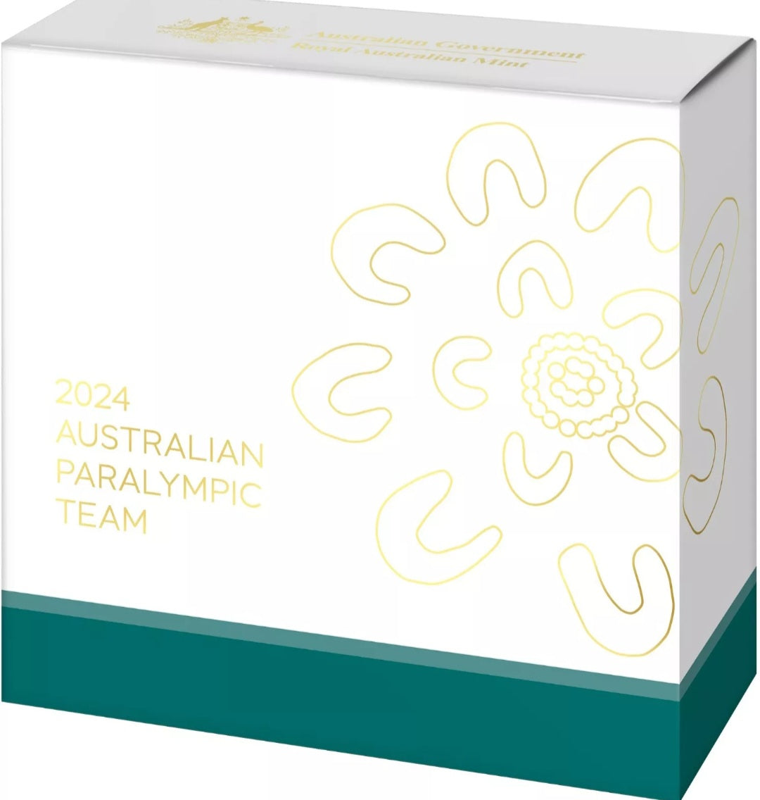 2024 $5 Australian Paralympic Gold plated Team silver proof coin