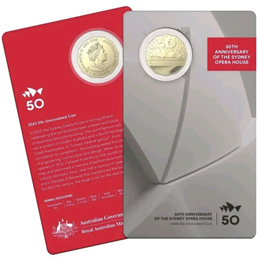 2023 50c 50th Anniversary of the Sydney Opera House Coin UNC AlBr