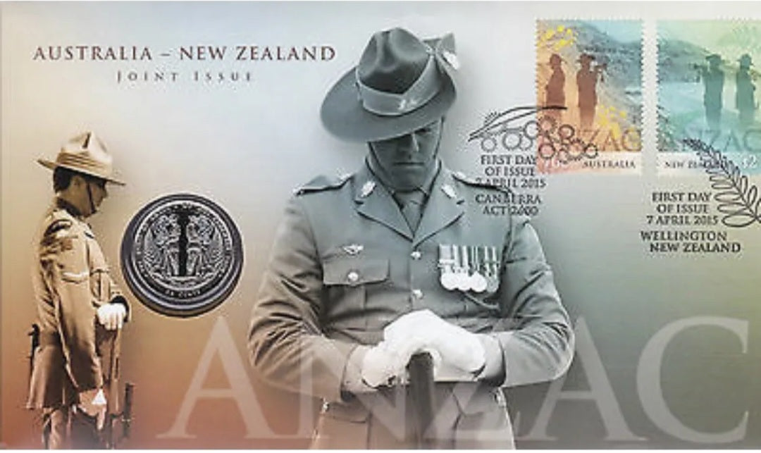 2015 ANZAC AUSTRALIA-NEW ZEALAND JOINT ISSUE STAMP FIRST DAY COVER 50c RARE PNC