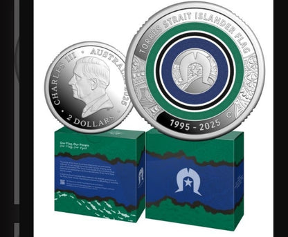 2025 $2 Torres Strait Islander Flag Combo Combo of Silver Proof, Coin in Card & Premium Coin Roll