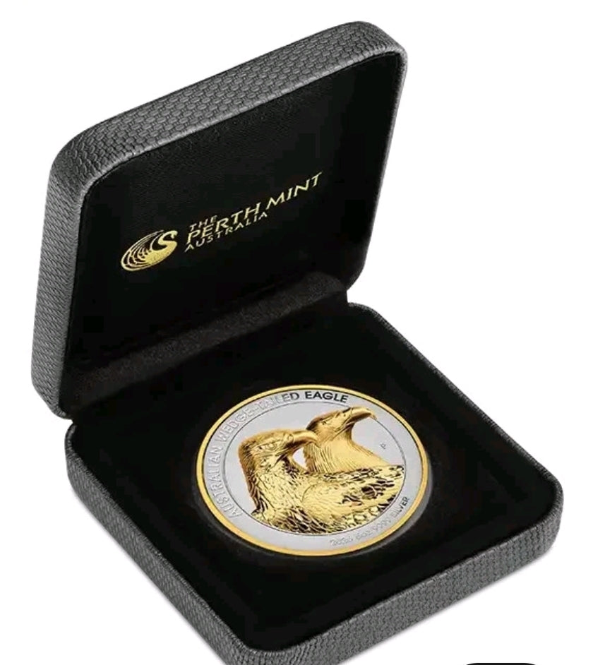 Australian 2026  Wedge-Tailed Eagle 5oz Silver High Relief Gilded Coin.PAYMENT BY BANK DEPOSIT ONLY.