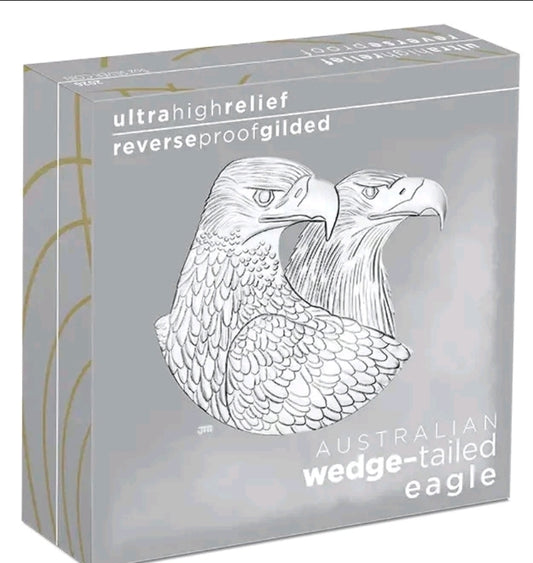 Australian 2026  Wedge-Tailed Eagle 5oz Silver High Relief Gilded Coin.PAYMENT BY BANK DEPOSIT ONLY.