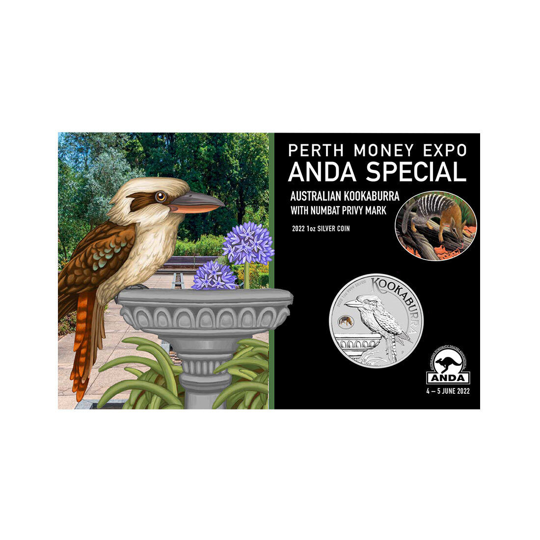 2022 ANDA Perth Kookaburra with Coloured Possum Privy