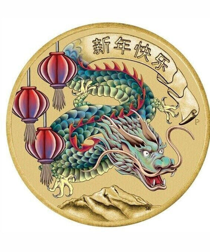 PERTH MINT 2024 CHRISTMAS ISLAND LUNAR NEW YEAR OF THE DRAGON PNC