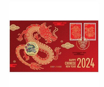 PERTH MINT 2024 CHRISTMAS ISLAND LUNAR NEW YEAR OF THE DRAGON PNC