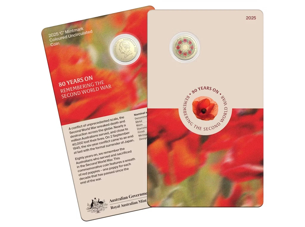 2025 RAM $2 C Mint Mark Remembrance 80th Anniversary of WW2 Coloured Coin - Pre order