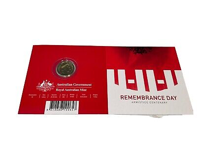 2018 Remembrance Armistice Centenary Red Poppy $2 two dollar C mintmark Card Unfolded