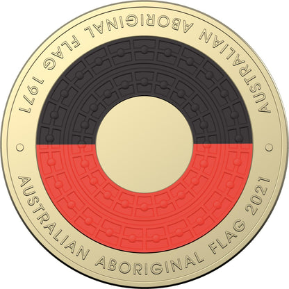 2021 Aboriginal Flag $2 two dollar coin in DCPL Card