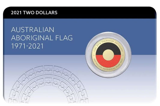 2021 Aboriginal Flag $2 two dollar coin in DCPL Card