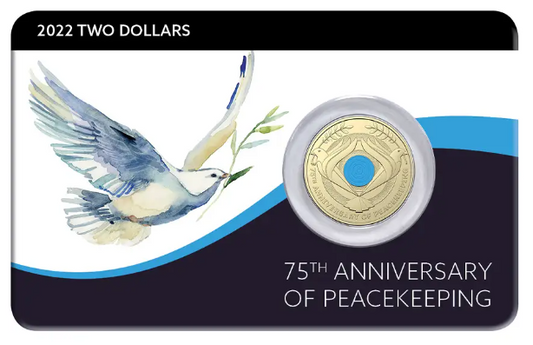 2022 Peacekeeping Remembrance Day 75th Anniversary $2 two dollar coin in DCPL Card