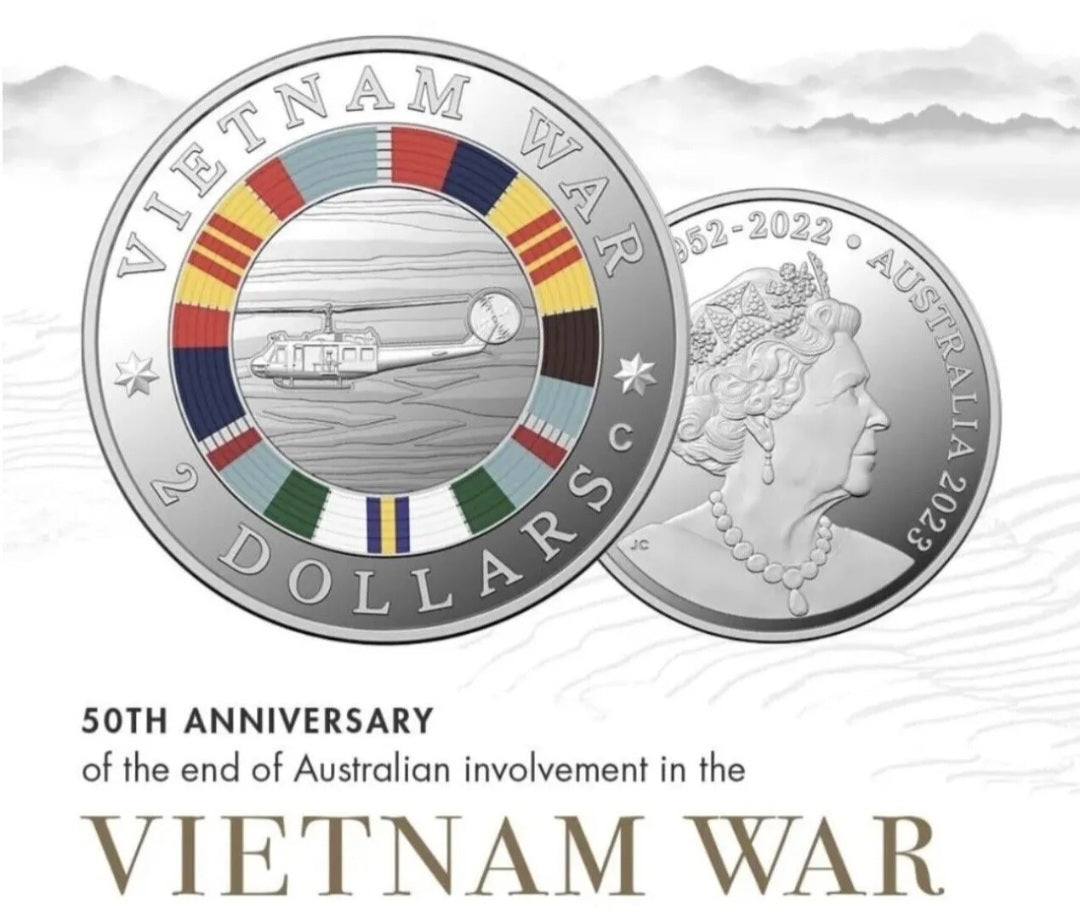 2023 $2 50th Anniversary of the End of Australia’s Vietnam War ‘C’ Mintmark Coloured Silver Proof Coin