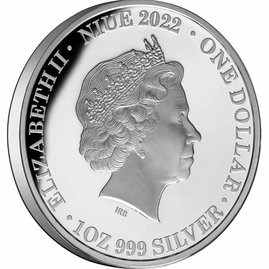 2022 Queen Elizabeth II Tribute $1 Gold Plated 1oz Silver Proof Coin