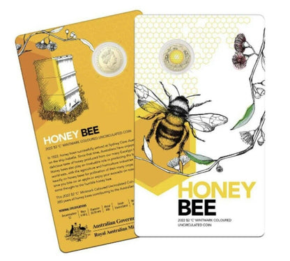 2022 Honey Bee Royal Australian Mint $2 Two Dollar RAM Roll with C mint card Combo