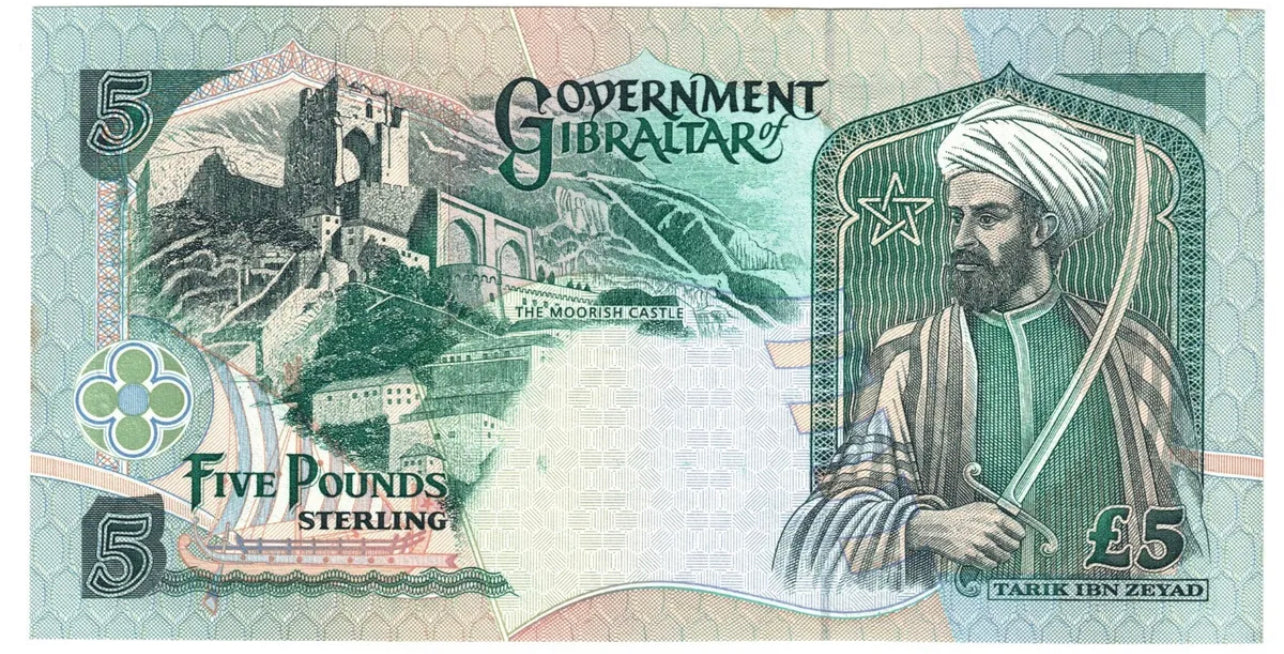 1995 5 Pounds UNC Banknote Gibraltar QEII Moorish castle