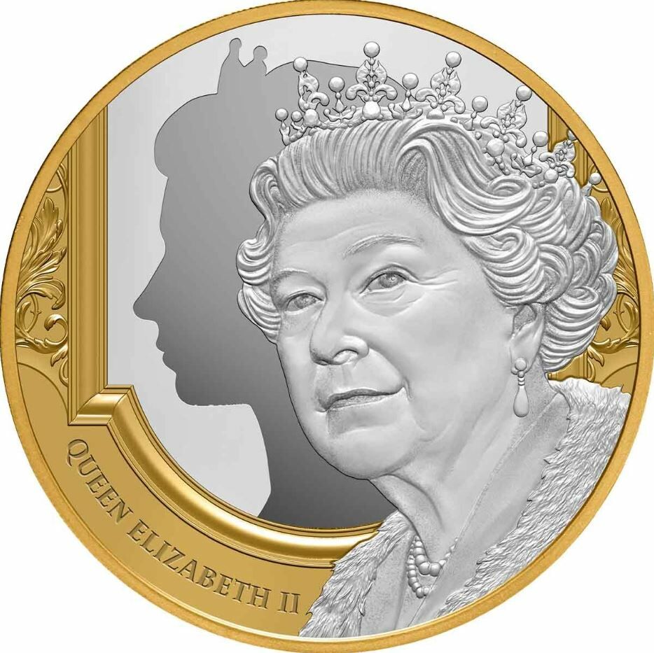 2022 Queen Elizabeth II Tribute $1 Gold Plated 1oz Silver Proof Coin