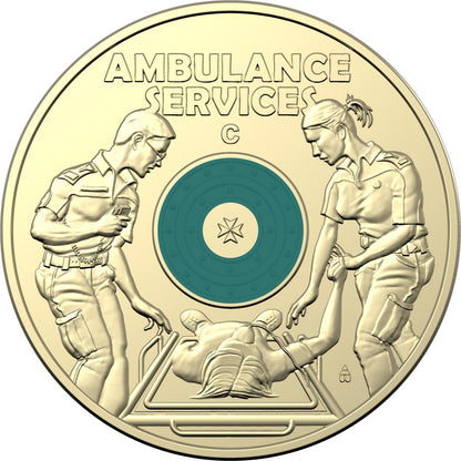 2021 Ambulance Service Two Dollar $2 Royal Australian Mint RAM Roll and C mint Card Combo