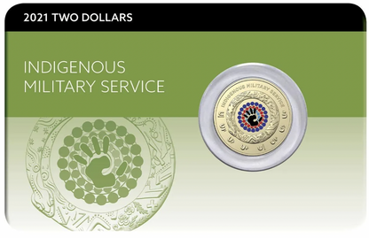 2021 Indigenous Military Services $2 two dollar coin in DCPL Card